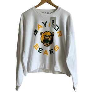 Baylor Bears Pressbox Women's Crewneck Sweatshirt White Small NEW